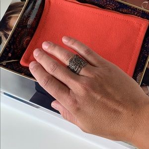 STUNNING AURELIE BIDERMANN BLACK LACE RING